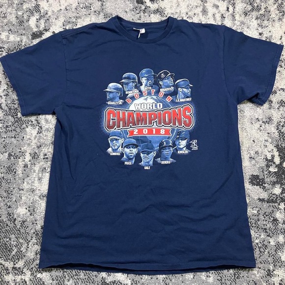 Boston‎ Redsox 2018 MLB World Series Champions Roster T-shirt - Picture 1 of 5